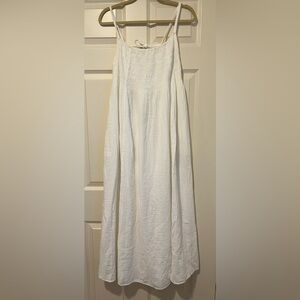 “Aerie”-White Sleeveless Cotton Sundress - Classic Summer Dress
